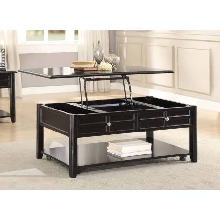 Carrier Cocktail Table with Lift Top on Casters - Dark Espresso